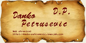 Danko Petrušević vizit kartica